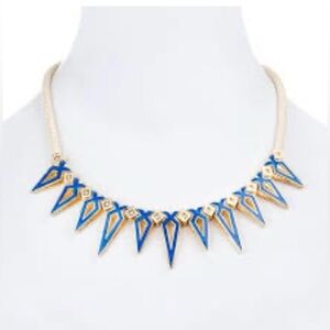 Noir Jewelry Blue & Gold Geometric Statement Necklace